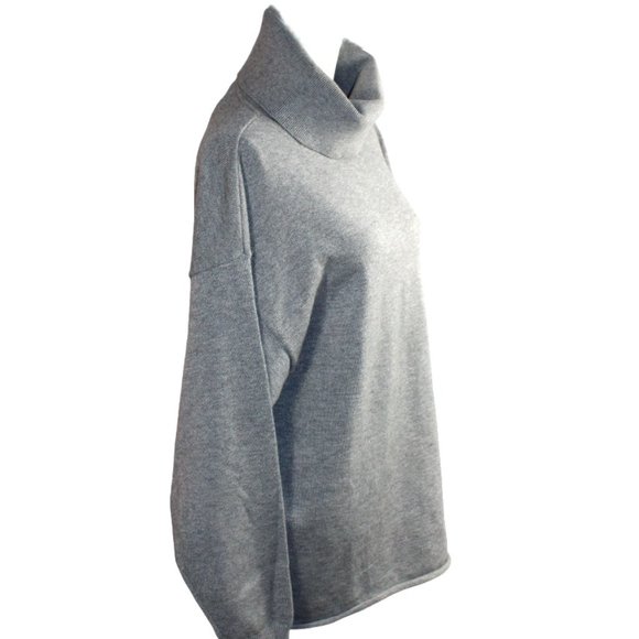 Rag Poets Fort Greene Heather Grey Elongated Ribbed Turtle Neck Sweater,… - Picture 3 of 10